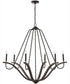 Clive 6-Light Chandelier Carbon Grey and Black Iron