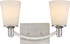 16"W Laguna 2-Light Vanity & Wall Brushed Nickel