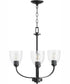 Reyes 3-light Chandelier Textured Black