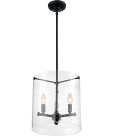 12"W Bransel 3-Light Pendant Matte Black