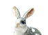 Gray Rabbit Lamp Finial Hand Painted Porcelain 2.5"h
