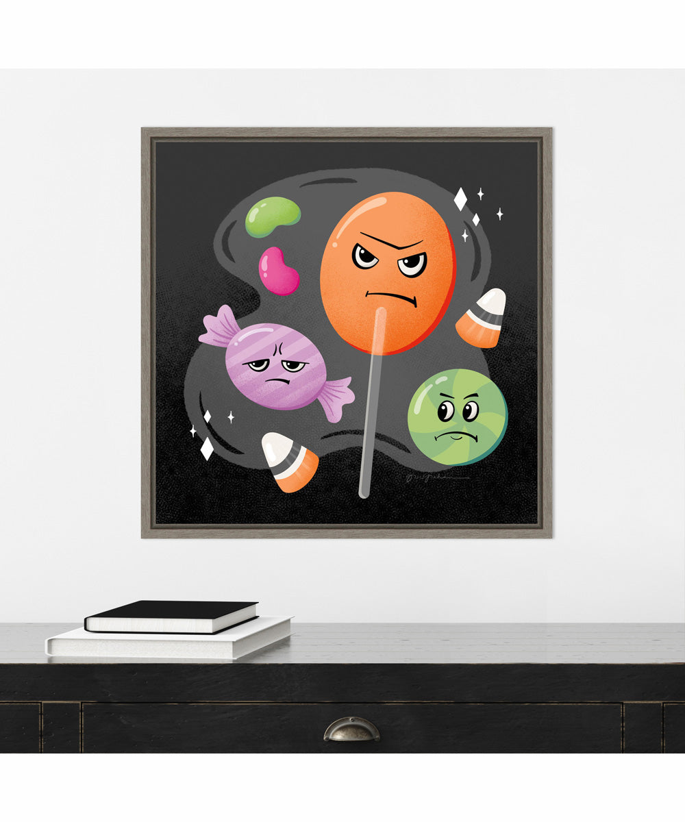 Framed Hocus Pocus III by Gia Graham Canvas Wall Art Print (22  W x 22  H), Sylvie Greywash Frame