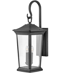 Bromley 3-Light Double Extra Large Outdoor Wall Mount Lantern in Museum Black