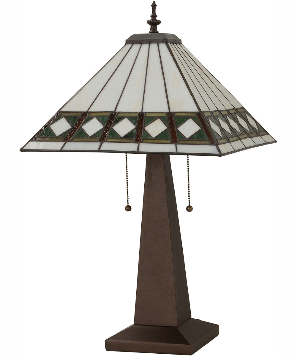 24" High Diamond Band Mission Table Lamp