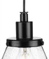 Hinton 1-Light Brushed Nickel Modern Farmhouse Pendant Matte Black