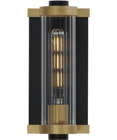 Opulent 1-Light Outdoor Wall Sconce Black / Antique Brass