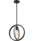 10"W Augusta 1-Light Pendant Black / Wood