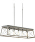 Briarwood 5-Light Galvanized Bleached Oak Farmhouse Style Linear Island Chandelier Light Galvanized Finish