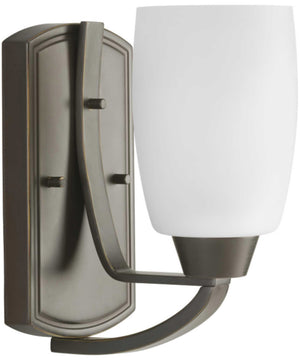 Wisten 1-Light Etched Glass Modern Bath Vanity Light Antique Bronze