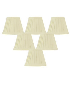 5"W x 4"H Set of 6 Crisp Linen Pleated Clip-on Candelabra Lampshade
