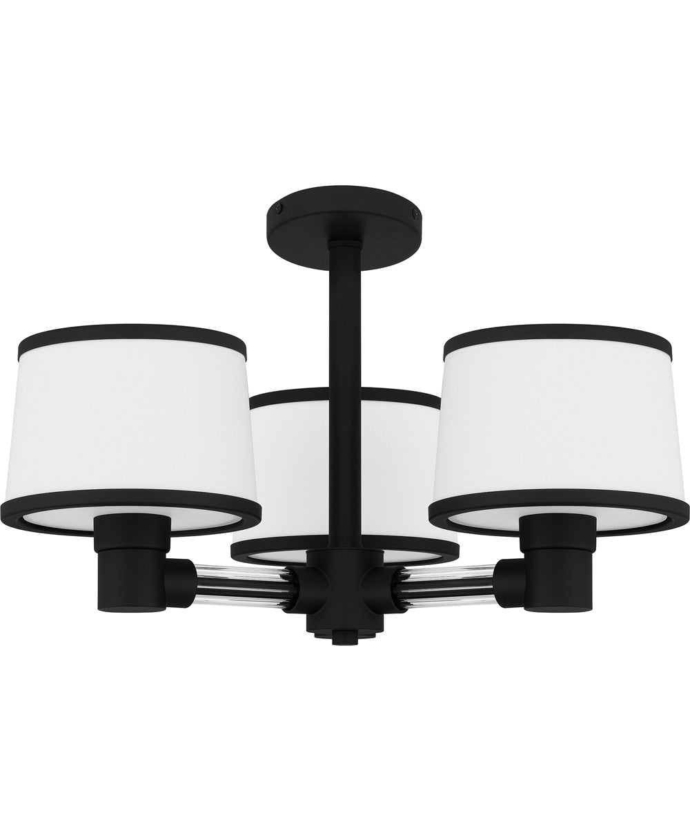 Kylen Extra Large 3-light Semi Flush Mount Matte Black
