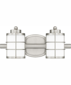 Hazlett Medium 2-light Bath Light Brushed Nickel