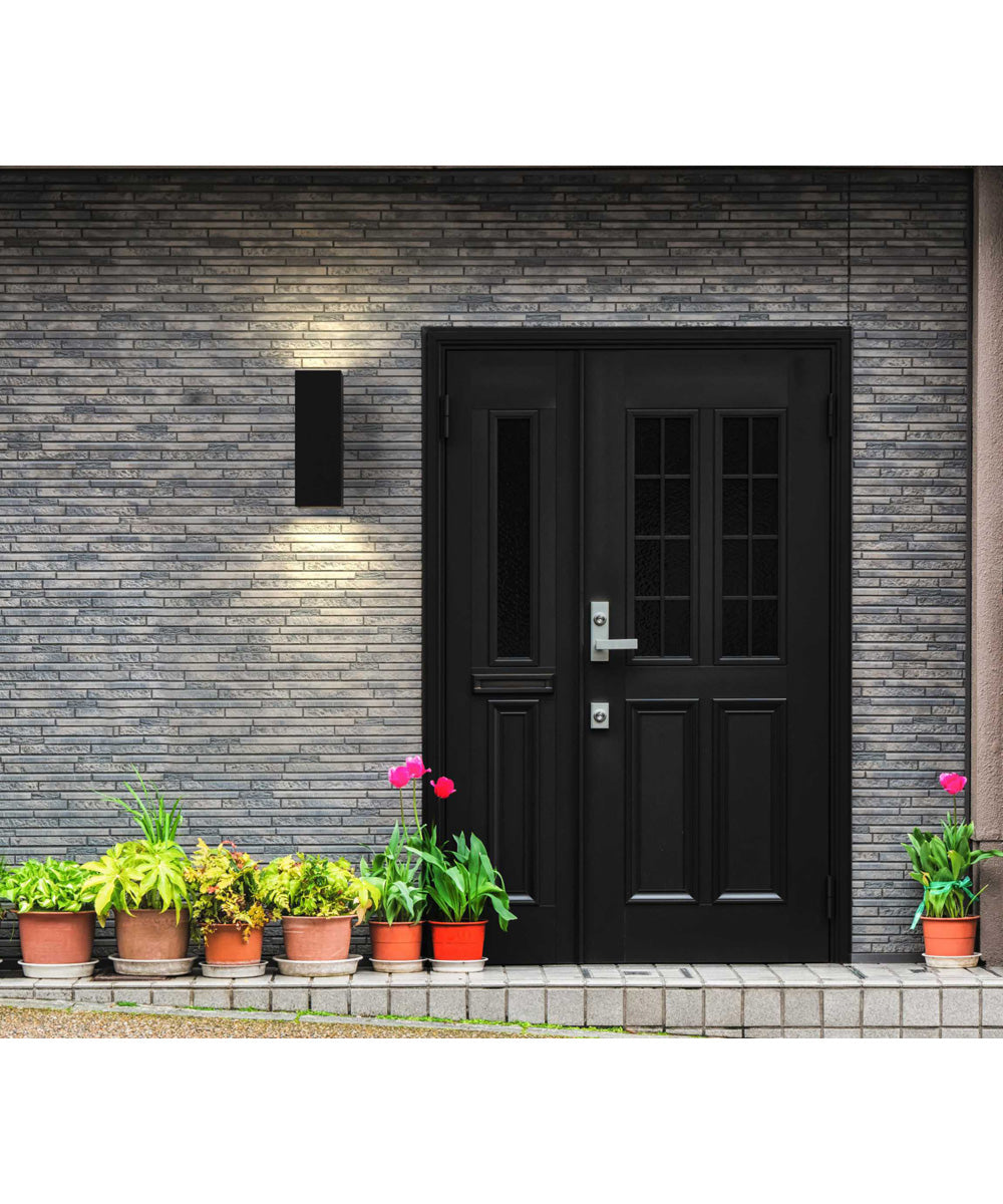 6" LED Square Up/Down Outdoor Wall Mount Fixture Black