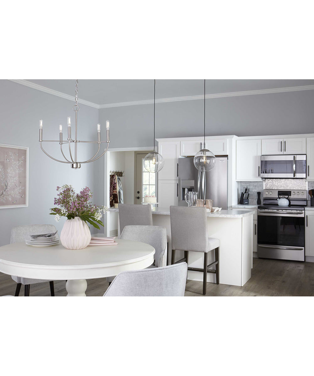 Leyden 5-Light Farmhouse Style Chandelier Brushed Nickel