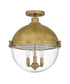 Perrine 3-light Semi Flush Mount Weathered Brass