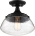 10"W Kew 1-Light Close-to-Ceiling Aged Bronze / Clear