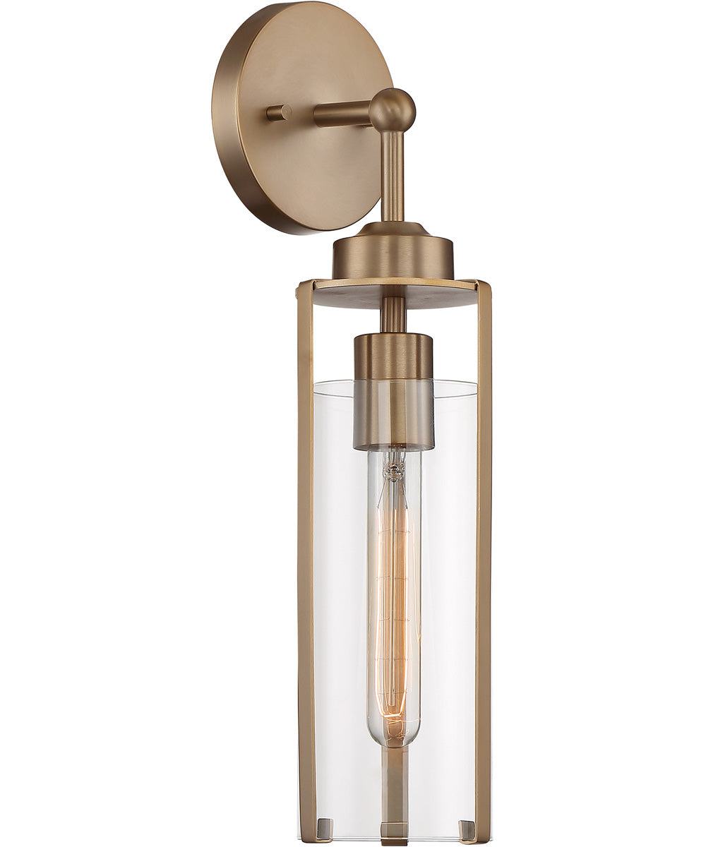 5"W Marina 1-Light Vanity & Wall Burnished Brass