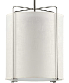 Kempsey 3-Light Summer Linen Shade Farmhouse Pendant Light Brushed Nickel
