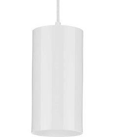 6"  Outdoor Aluminum Cylinder Cord-Mount Hanging Light White