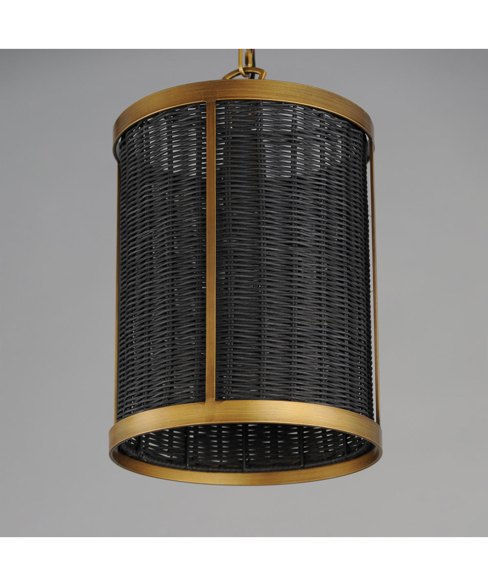 Rattan 1-Light Pendant Natural Aged Brass