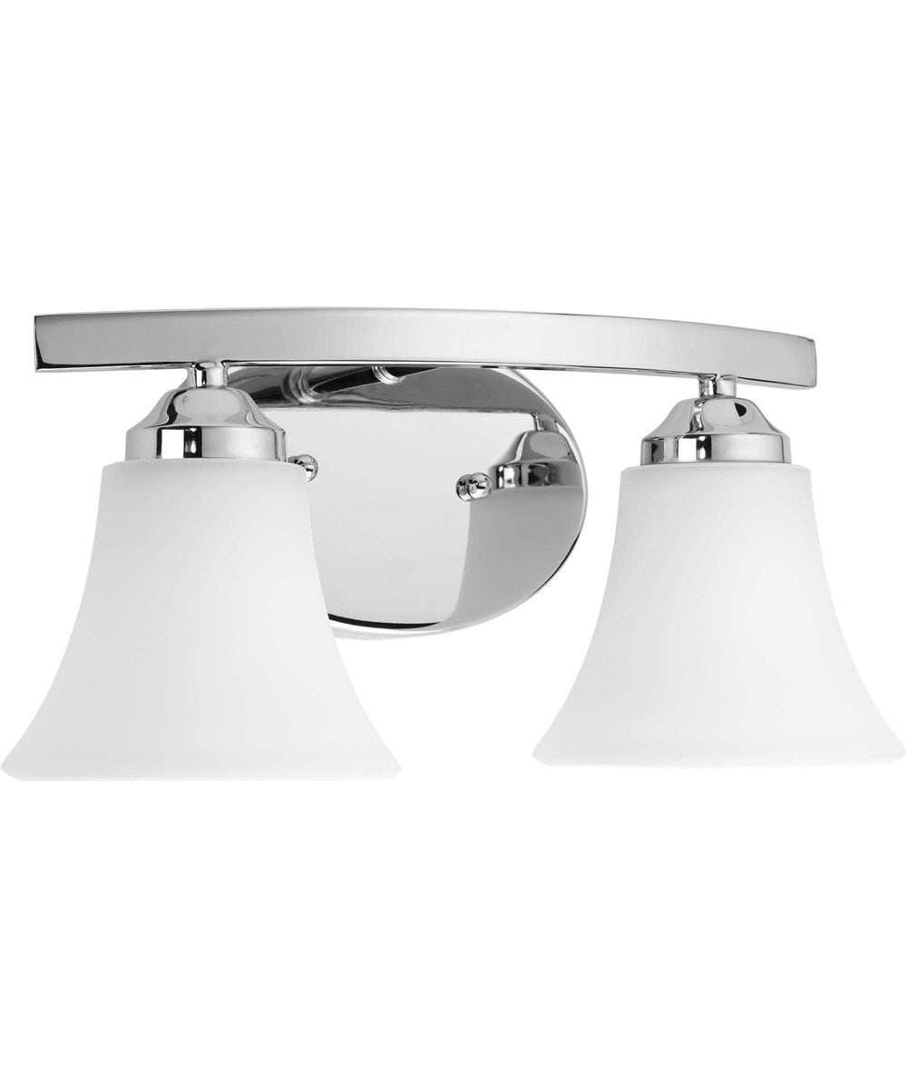 Adorn 2-Light Etched Glass Traditional Bath Vanity Light Polished Chrome