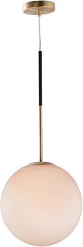 12"W Vesper 1-Light Pendant Satin Brass / Black