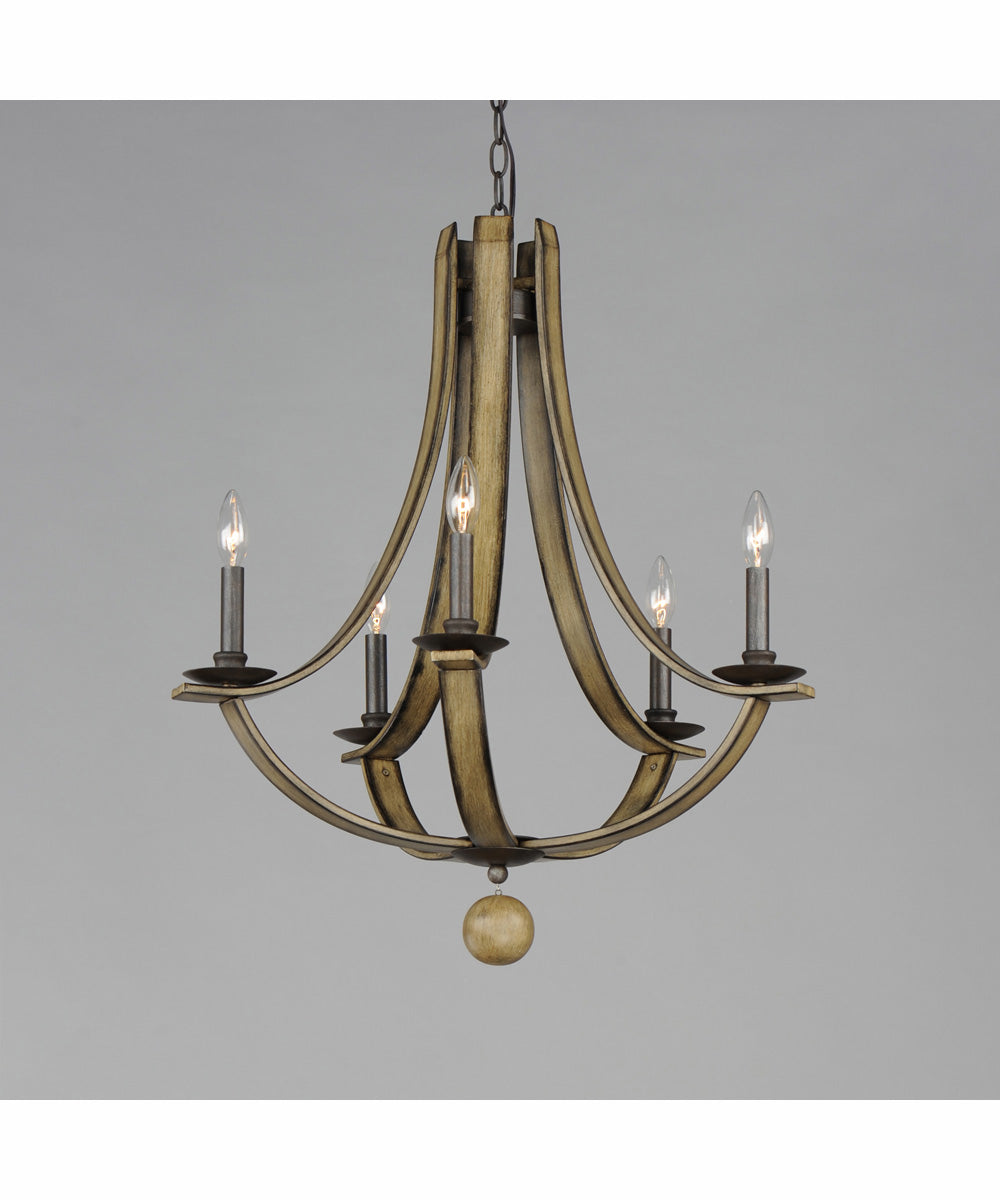 Basque 5-Light Chandelier Driftwood/Anthracite