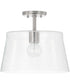 Baker 1-Light Dual-Mount Pendant/Semi-Flush Mount Brushed Nickel