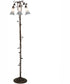 58" High Gray Tiffany Pond Lily 3 Light Floor Lamp