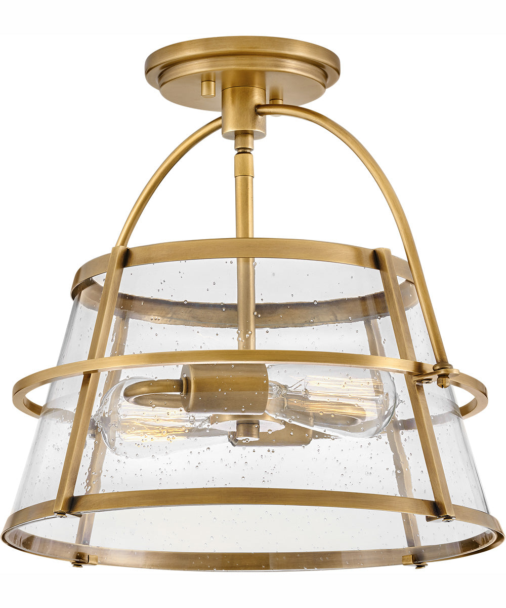 Tournon 2-Light Medium Semi-Flush Mount in Heritage Brass