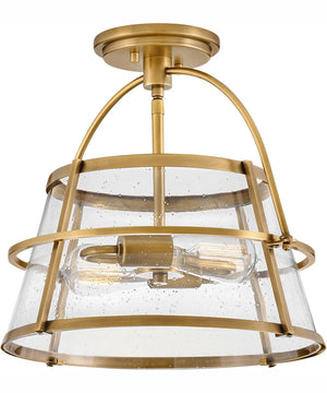 Tournon 2-Light Medium Semi-Flush Mount in Heritage Brass