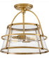 Tournon 2-Light Medium Semi-Flush Mount in Heritage Brass