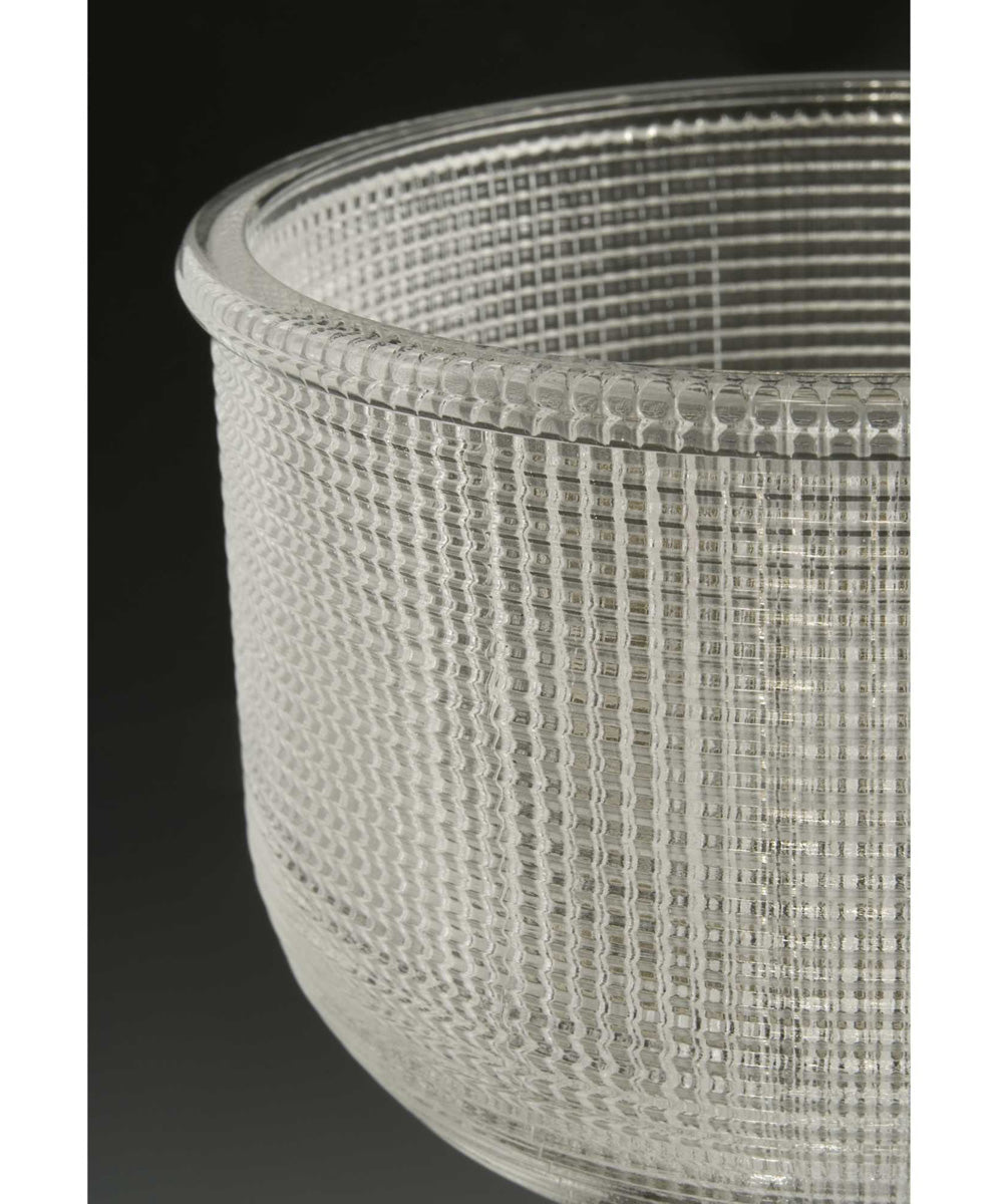 Archie 4-Light Clear Double Prismatic Glass Coastal Bath Vanity Light Polished Chrome