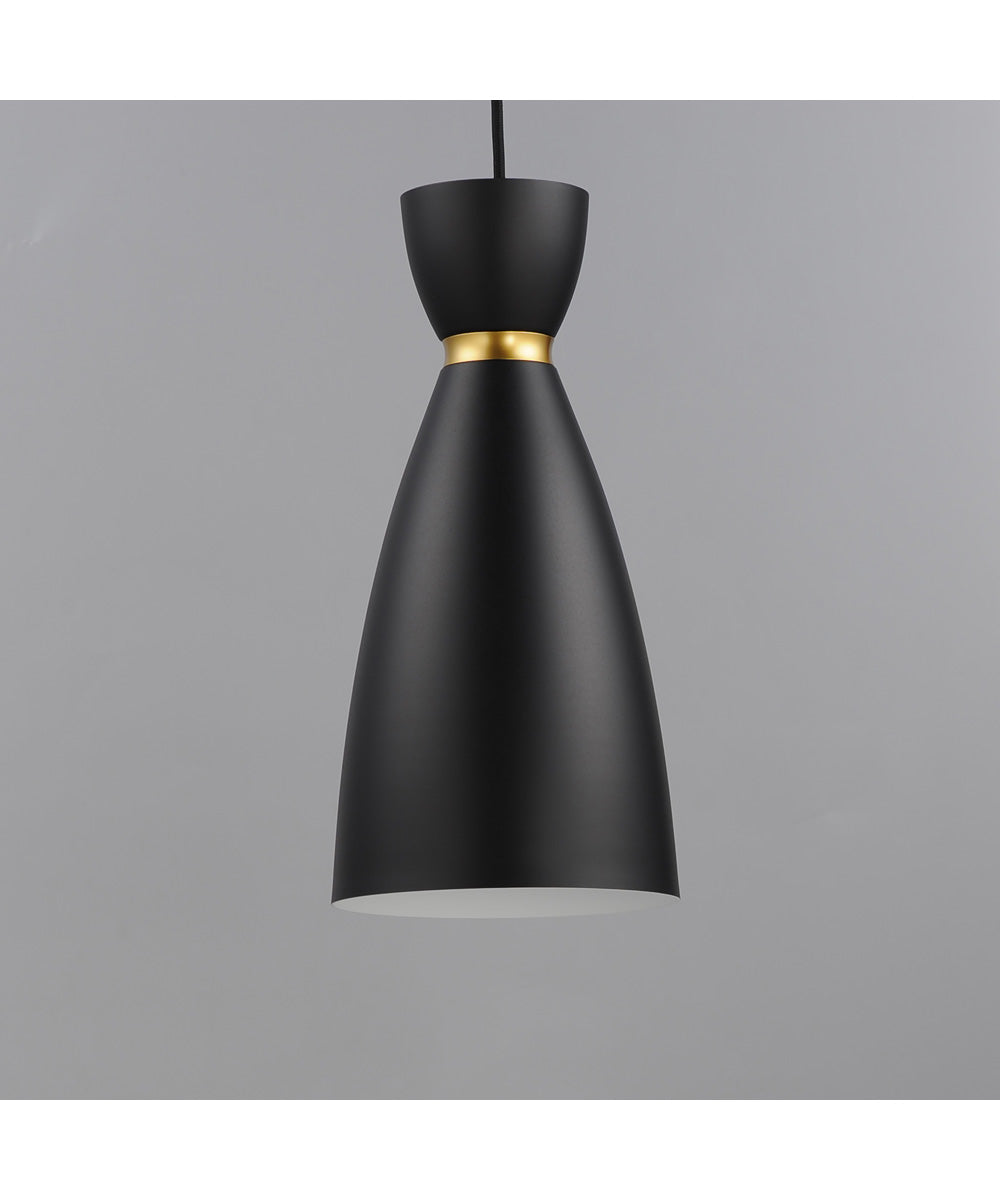 Carillon 1-Light Elongated Mini Pendant Black / Satin Brass