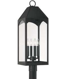 Burton 4-Light Outdoor Post-Lantern Rain or Shine - Black