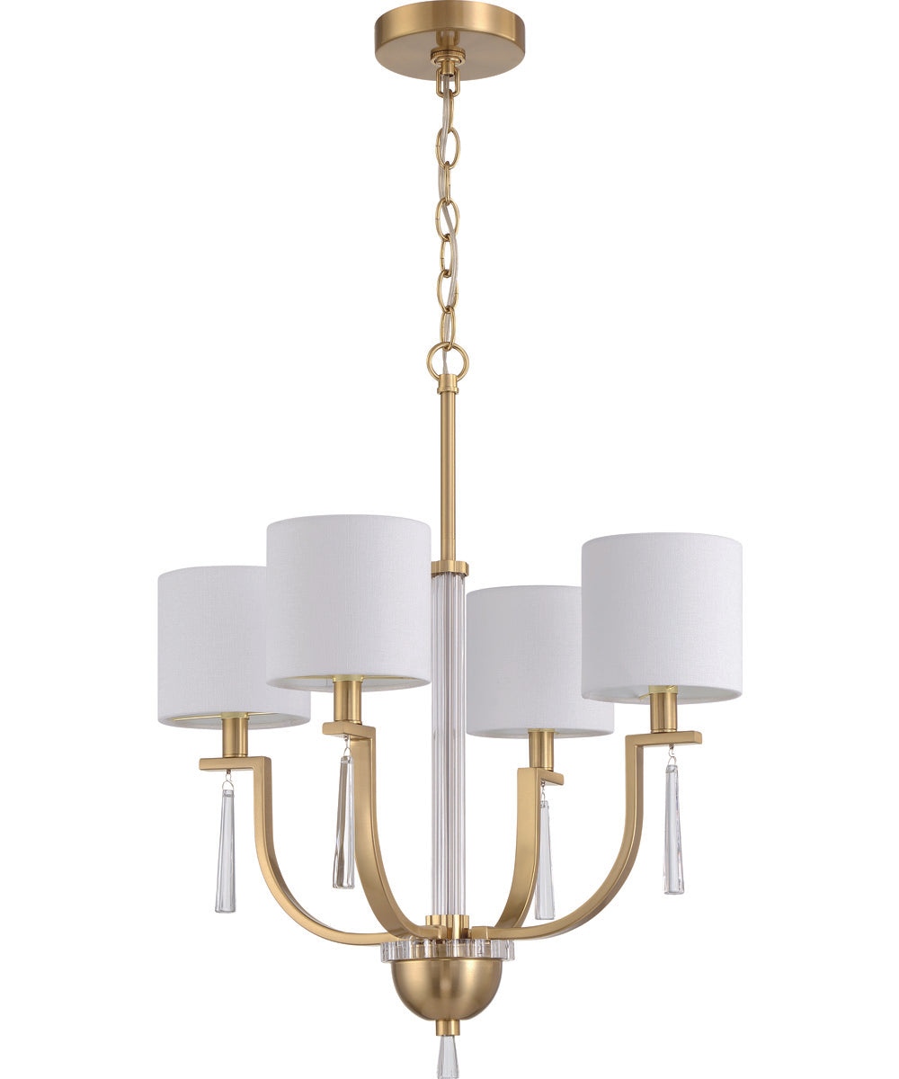 Fortuna 4-Light Chandelier Satin Brass