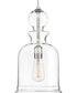 Staunton 1-Light Clear Glass Global Pendant Light Brushed Nickel