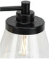 Hinton 4-Light Clear Seeded Glass Farmhouse Bath Vanity Light Matte Black