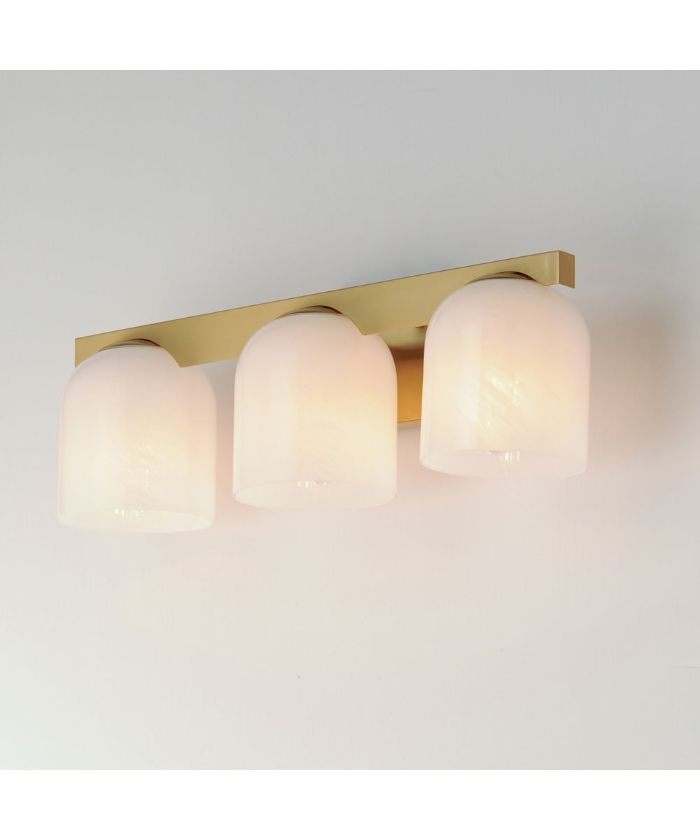 Scoop 3-Light Bath Vanity Natural Aged Brass