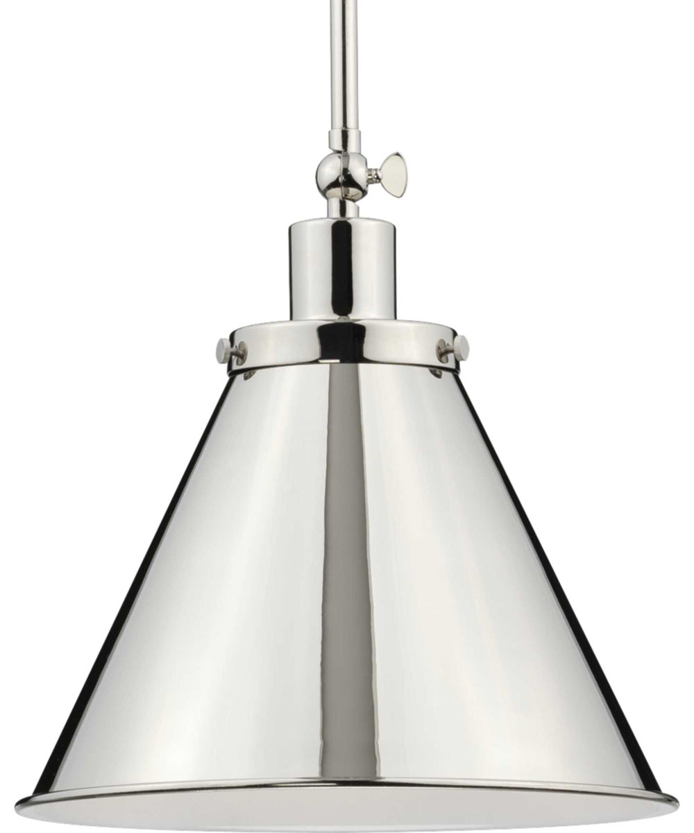 Hinton 1-Light Vintage Style Hanging Pendant Light Polished Nickel