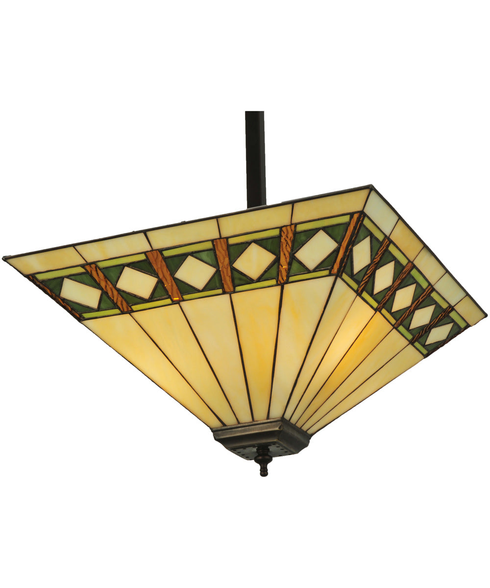 24"W Diamond Band Mission Inverted Pendant