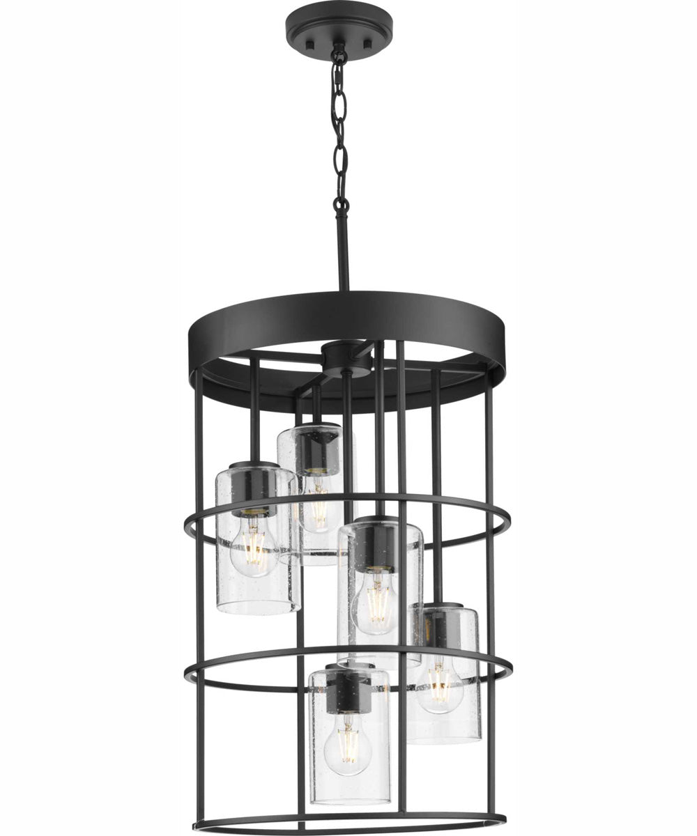 Burgess 5-Light Modern Farmhouse Hall & Foyer Light Matte Black