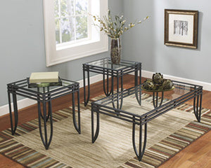 16"H Exeter Occasional Table (Set of 3) Black/Brown