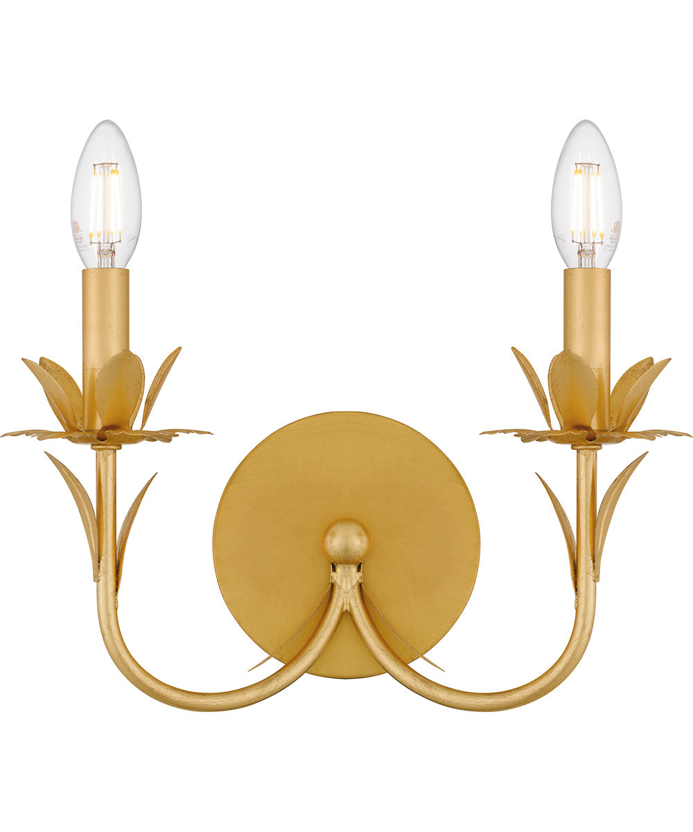Maria Small 2-light Wall Sconce Gold Leaf