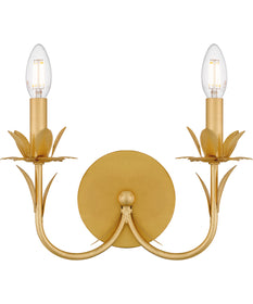 Maria Small 2-light Wall Sconce Gold Leaf