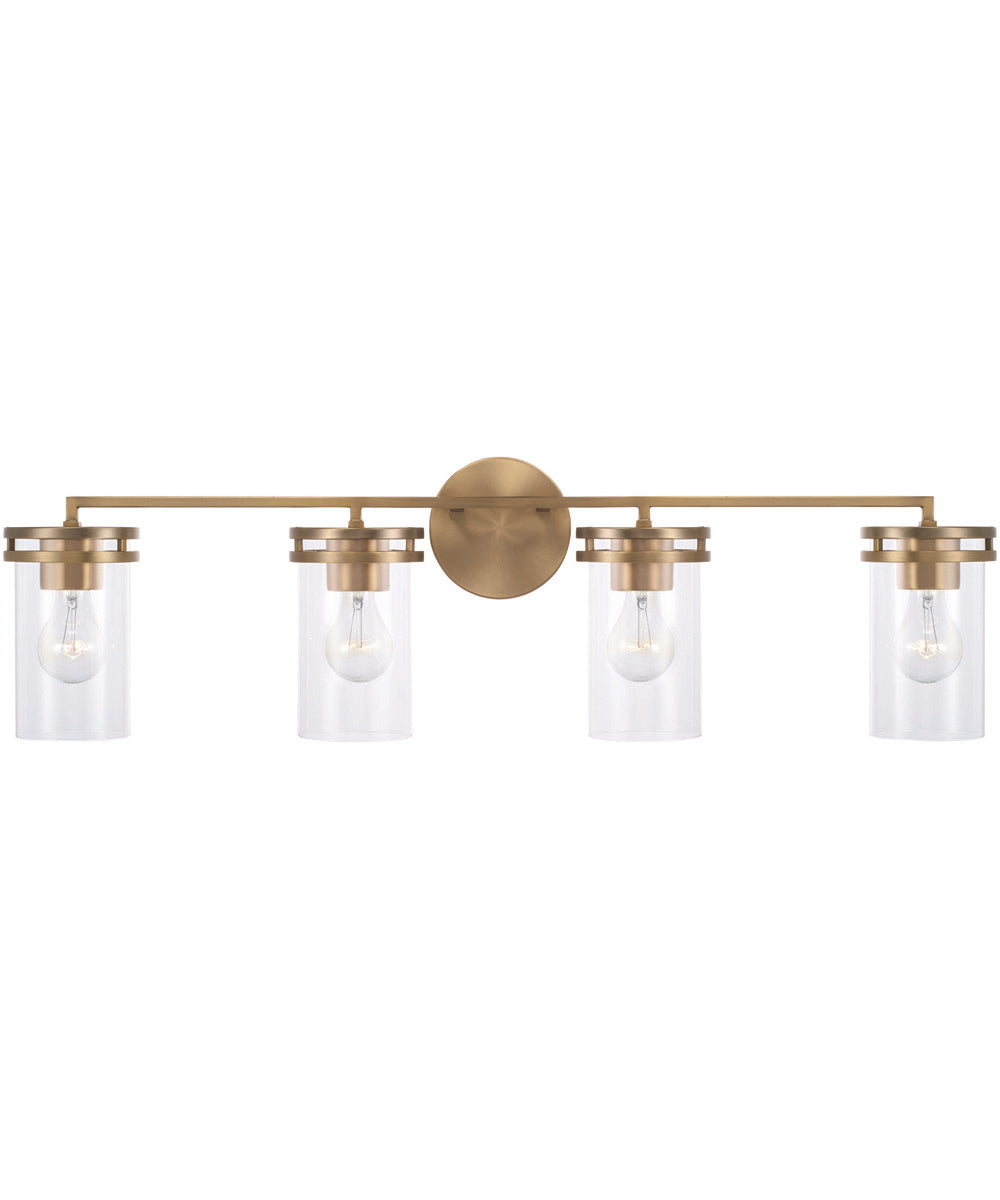 Fuller 4-Light Vanity Aged Brass