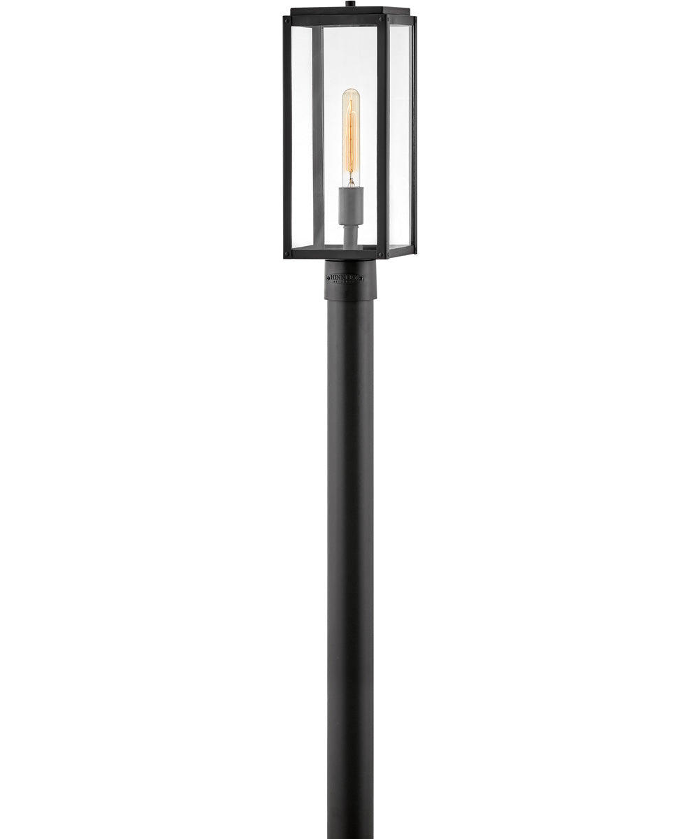 Max 1-Light LED Medium Outdoor Post Top or Pier Mount Lantern in Black