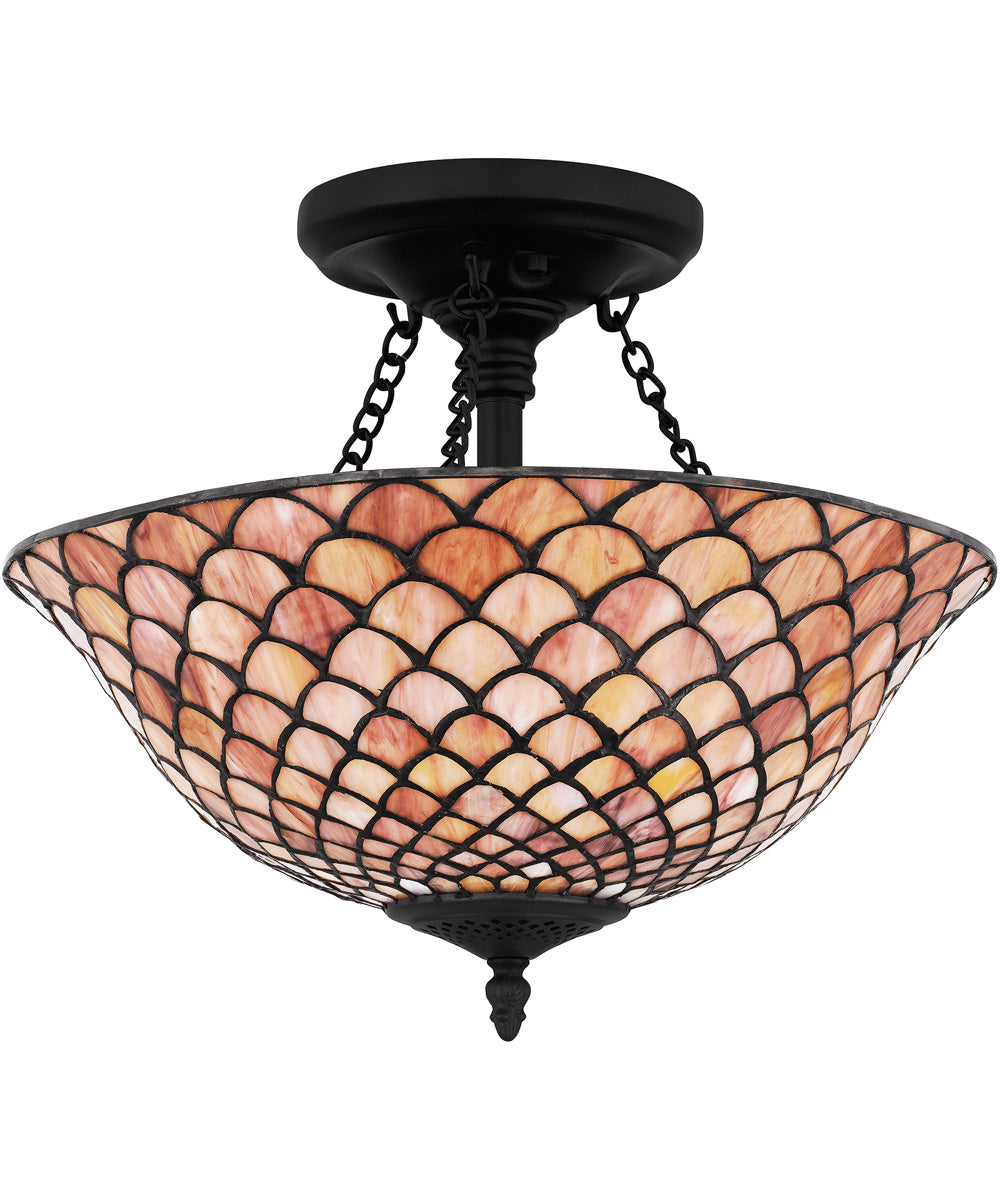 Ursa 2-light Semi Flush Mount Matte Black