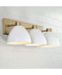 Ross 3-Light Vanity Aged Brass and White