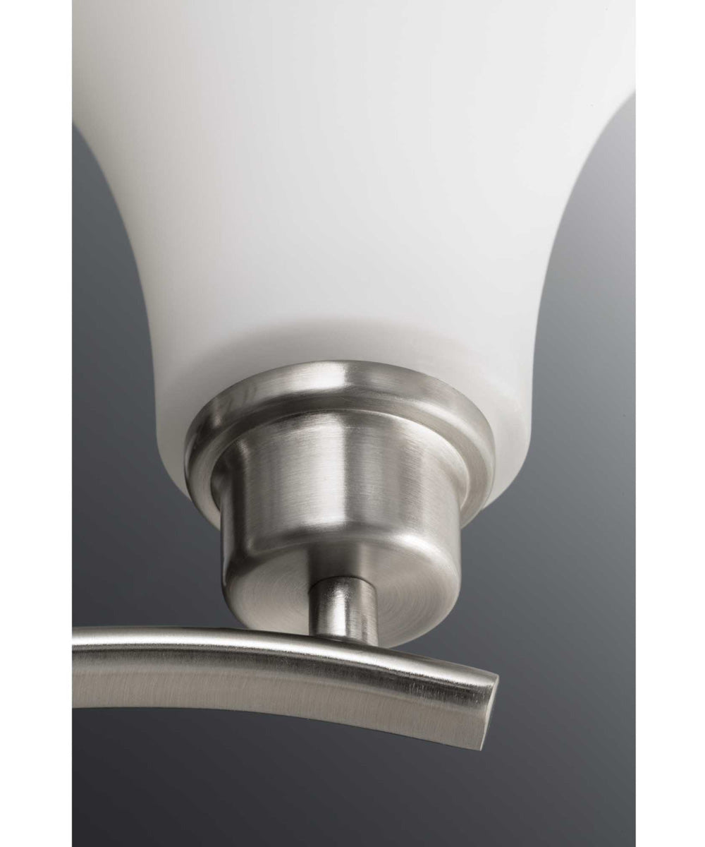 Joy 2-Light Etched Glass Traditional Bath Vanity Light Brushed Nickel